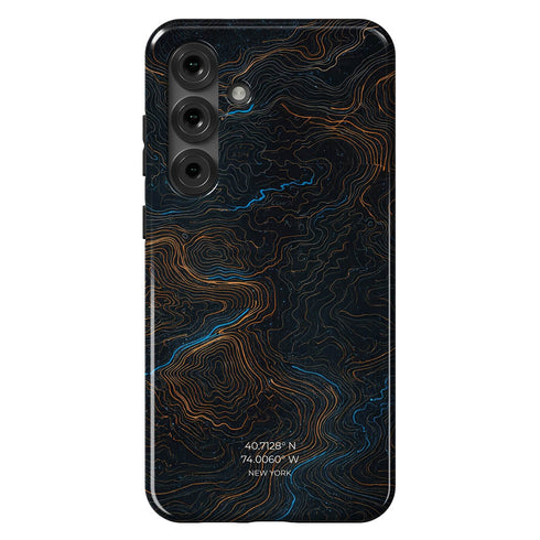 Personalized Midnight Topography Galaxy Case