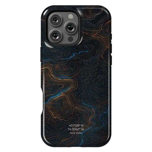 Personalized Midnight Topography iPhone Case