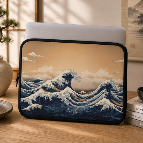 Personalized The Great Wave off Kanagawa Laptop Sleeve