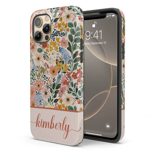 Custom Name Boho Chic Paradise Floral iPhone Case