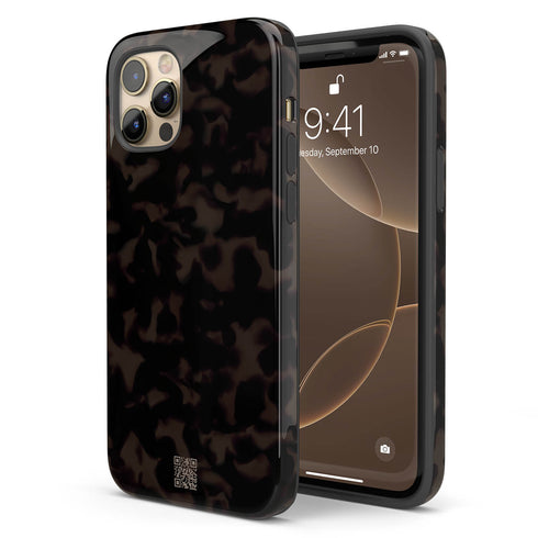 Custom QR Dark Tortoiseshell iPhone Case