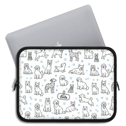 Personalized Dog Doodle Tag Laptop Sleeve