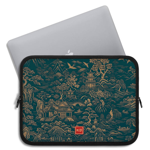 Personalized Golden Pagoda Garden Laptop Sleeve