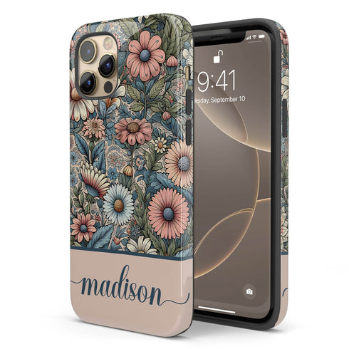 Custom Name Botanical Wildflowers Meadows iPhone Case