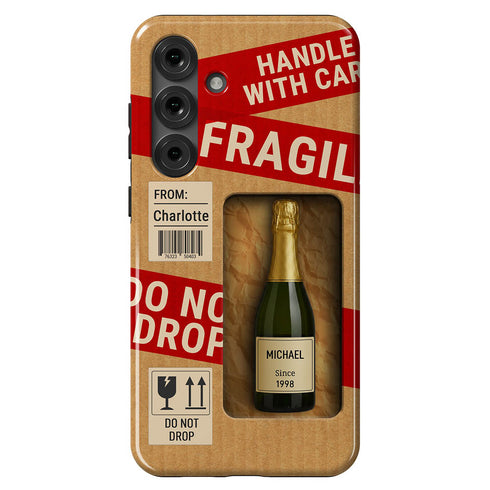 Personalized Fragile Wine Bottle Galaxy Case