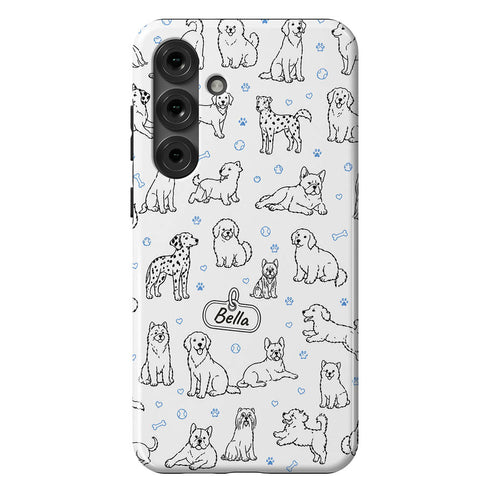Personalized Dog Doodle Tag Galaxy Case