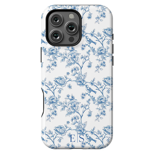 Custom Initials French Toile De Jouy iPhone Case V1