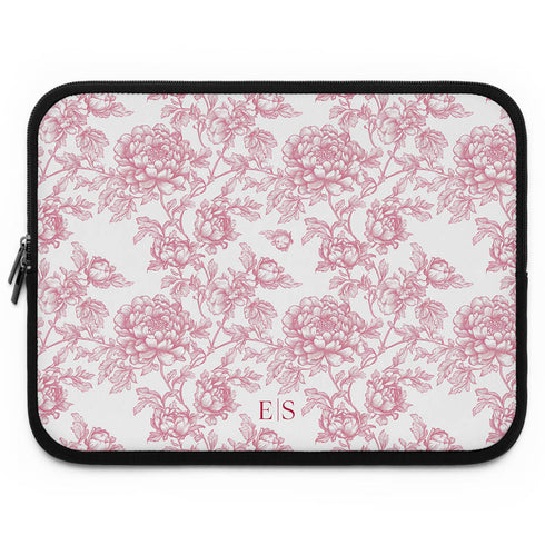 Personalized French Toile De Jouy Laptop Sleeve