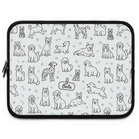 Personalized Dog Doodle Tag Laptop Sleeve