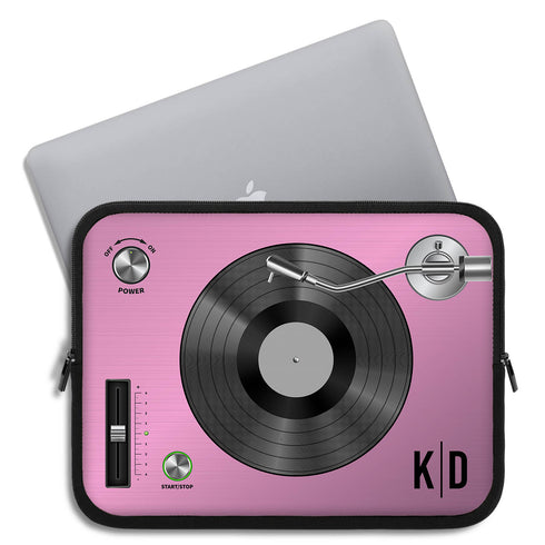 Personalized Classic Vinyl Record Player Laptop Sleeve