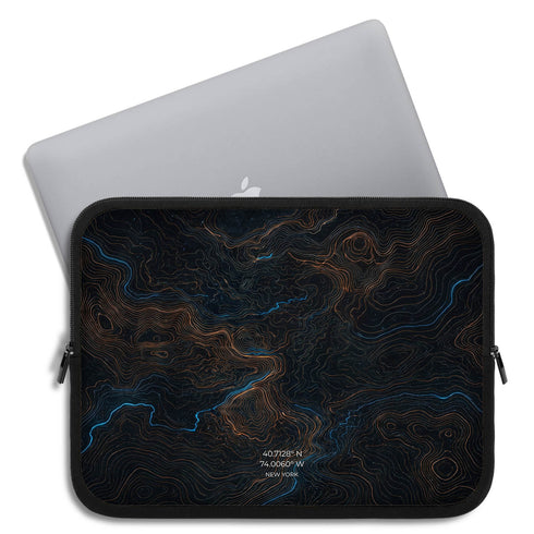 Personalized Midnight Topography Laptop Sleeve