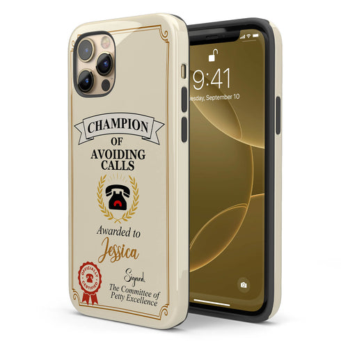 Personalized Introvert Champion of Avoiding Calls iPhone Case