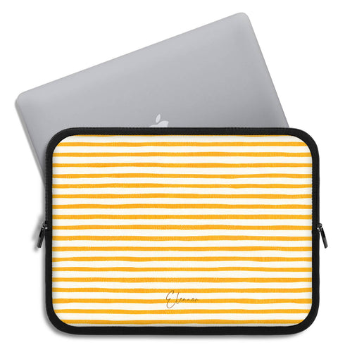 Personalized Coastal Stripes Laptop Sleeve