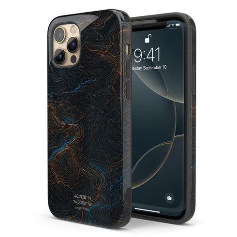 Personalized Midnight Topography iPhone Case