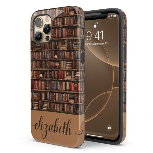 Custom Name Bookshelf Academia iPhone Case