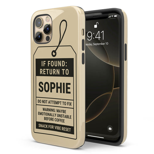 Personalized Lost & Found Tag iPhone Case