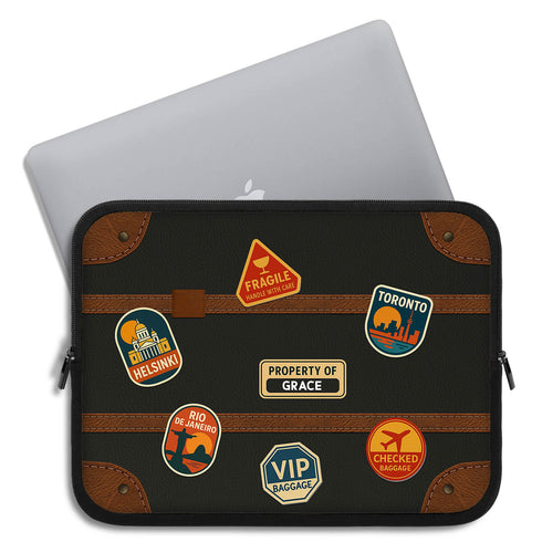 Personalized Travel Sticker Suitcase Laptop Sleeve