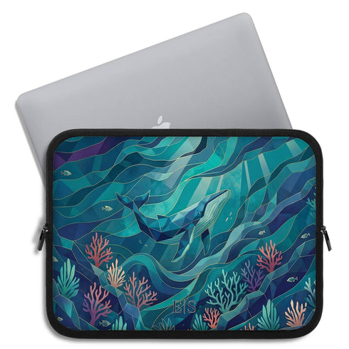 Personalized Polygon Whale Laptop Sleeve