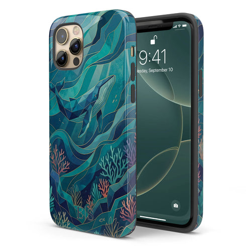 Personalized Polygon Glass Whale iPhone Case