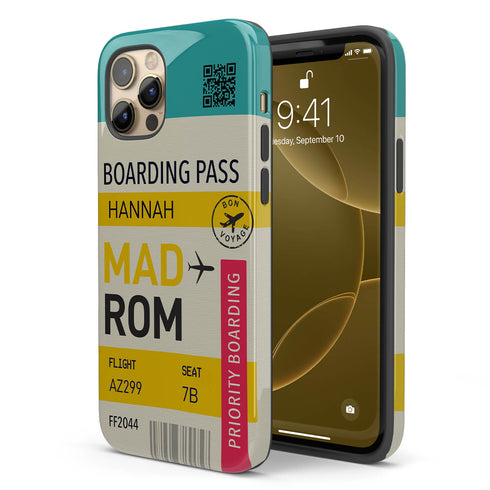 Personalized Tropical Getaway Boarding Pass iPhone Case