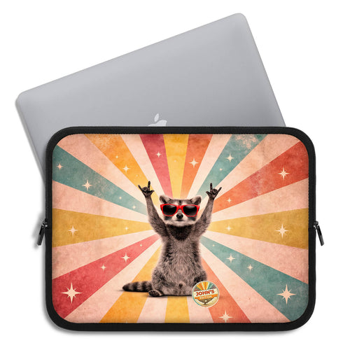 Personalized Groovy Raccoon Laptop Sleeve
