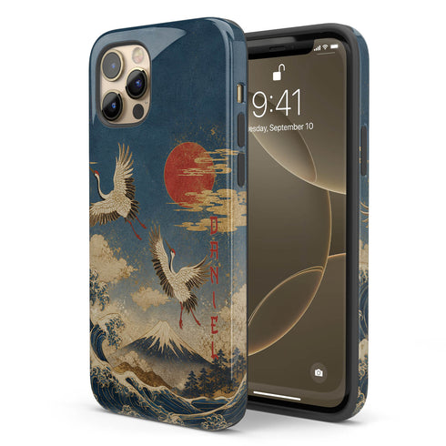 Personalized Cranes of Fuji iPhone Case