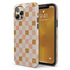 Custom Initials Watercolor Checkerboard iPhone Case