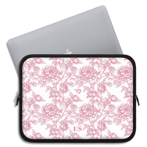 Personalized French Toile De Jouy Laptop Sleeve