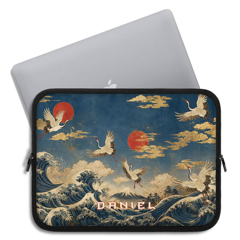 Personalized Cranes of Fuji Laptop Sleeve