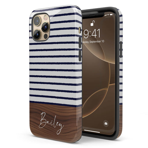 Custom Name Rustic Wood Stripes iPhone Case