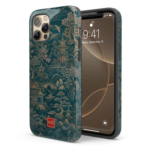 Personalized Golden Pagoda Garden iPhone Case