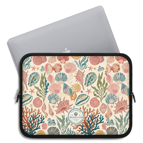 Personalized Beach Club Society Laptop Sleeve