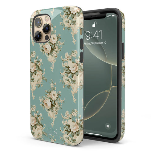 Custom Initials Shabby Chic Rococo iPhone Case