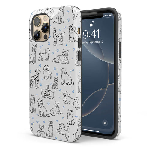 Personalized Dog Doodle Tag iPhone Case