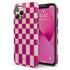 Custom Initials Retro Checkerboard iPhone Case