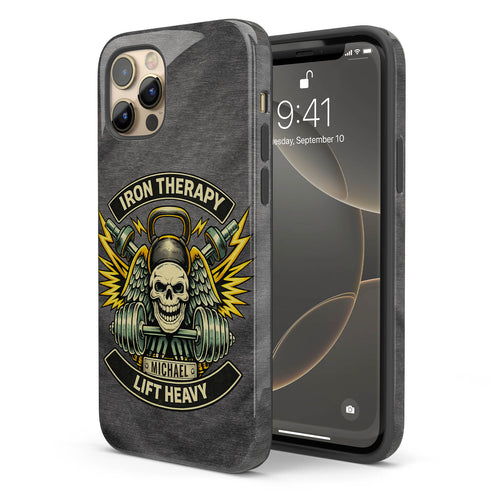 Personalized Gym Rat Iron Therapy iPhone Case