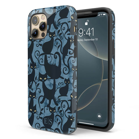 Custom Initials Tabby Cat Lovers iPhone Case