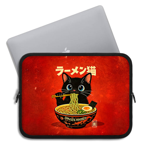 Personalized Ramen Cat Laptop Sleeve