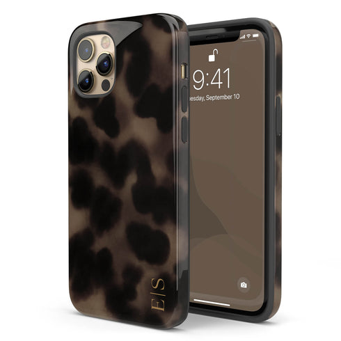 Personalized Smoky Tortoise Vertical Initials iPhone Case