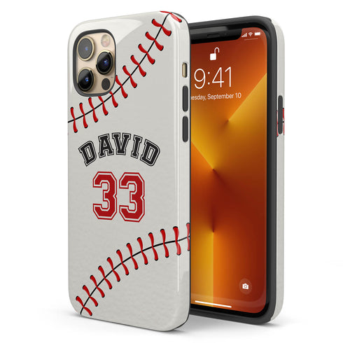 Custom Baseball Player & Number iPhone Case
