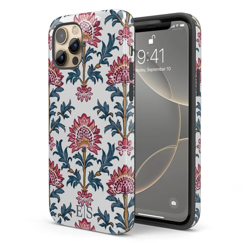 Custom Initials Boho Indian Jaipur Block Print iPhone Case