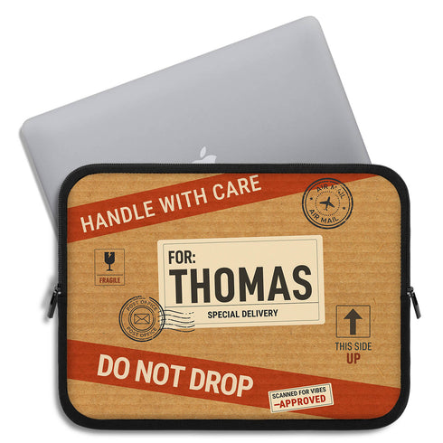 Personalized Fragile Handle With Care Laptop Sleeve