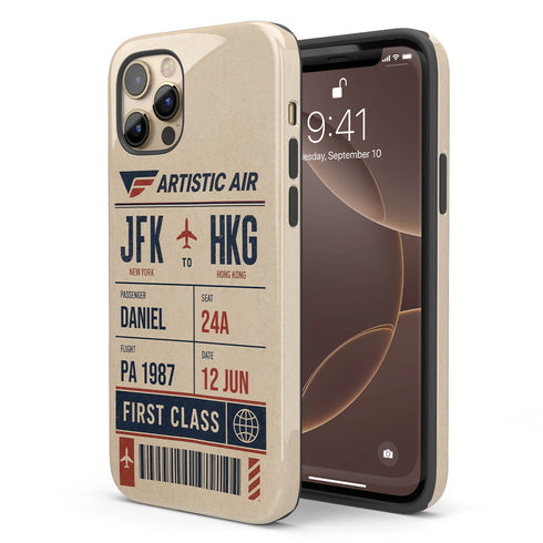 Personalized Artistic Air Boarding Pass iPhone Case