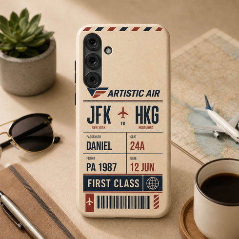 Personalized Artistic Air Boarding Pass Galaxy Case