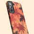 Custom Initials Tropical Blush Palm Trees Galaxy Case