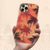 Custom Initials Tropical Blush Palm Trees iPhone Case