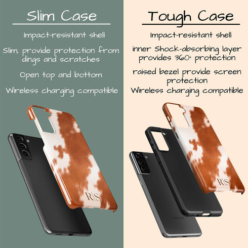 Custom Initials Cowhide Galaxy Case