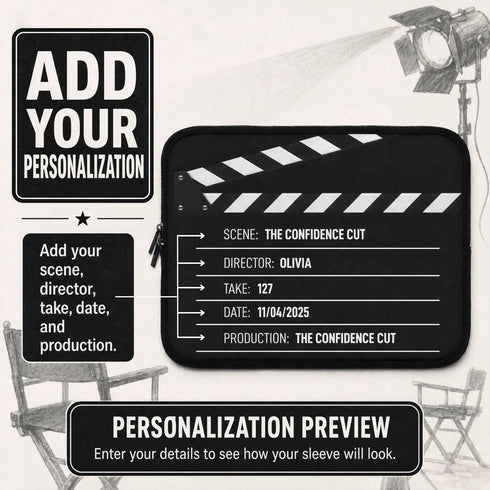 Personalized Movie Director Clapperboard Laptop Sleeve
