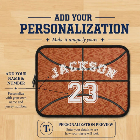 Personalized Basketball Laptop Sleeve