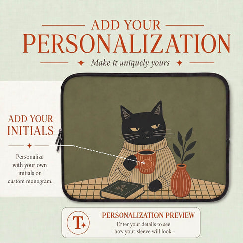 Personalized Judgy Cat Laptop Sleeve